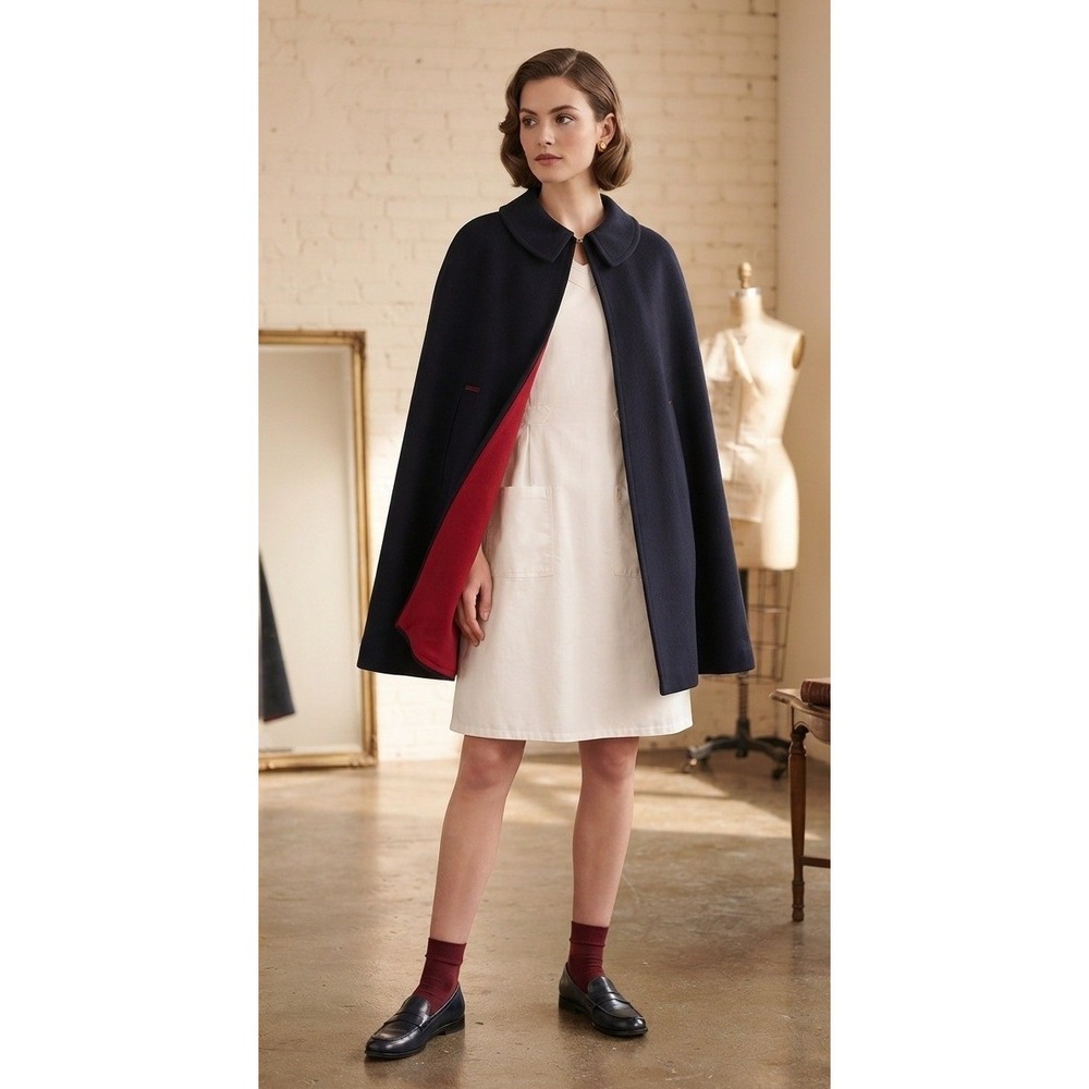 VTG‎ D. Klein & Bro Nurse Cape Uniform Medical Navy Wool Red Lining 1950s Sz XL?